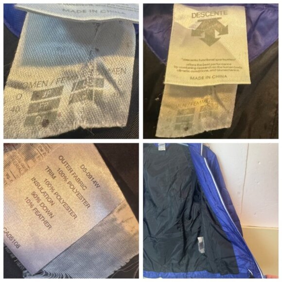 DESCENTE Down Ski Puff Jacket Coat Remove Hood Warm Parka Zipper Pockets Pack 10 - Picture 11 of 16